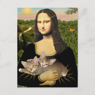 Mona Lisa - Zwei getigerte Kätzchen Postkarte