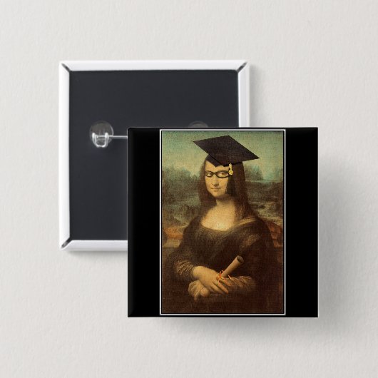 Mona Lisas Abschluss Day Button (Vorne & Hinten)