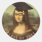 Mona Lisas Abschluss Day Runder Aufkleber (Vorderseite)