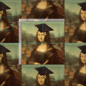 Mona Lisas Abschluss Day Stoff (Kachel)