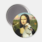 Mona Lisas Borzoi Magnet (Vorderseite/Rückseite)