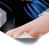 Mona Lisa's Bubble Tea Moment – Glossy Poster (Ecke)