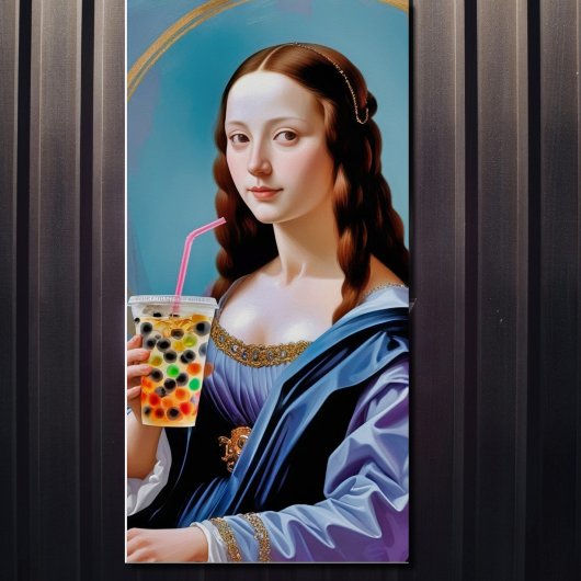 Mona Lisas Bubble-Tea-Moment – Hochglanzposter Poster