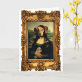 Mona Lisa's Dog - Golda Lisa - Berühmtes Portrait Karte (Gelbe Blume)