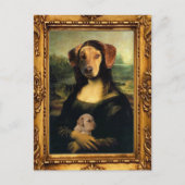Mona Lisa's Dog - Golda Lisa - Berühmtes Portrait Postkarte (Vorderseite)