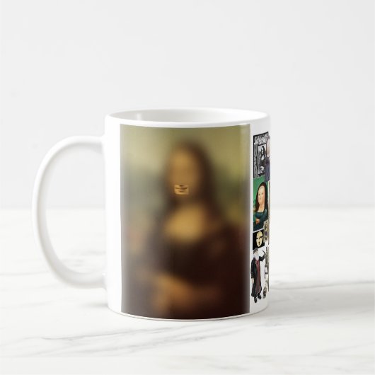 Mona Lisas Smile Souvenir Fun Collage Tasse (Links)