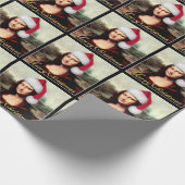 Mona Lisas Weihnachtszeit-Weihnachtsmannmütze Geschenkpapier (Ecke)