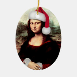 Mona Lisas Weihnachtszeit-Weihnachtsmannmütze Keramikornament