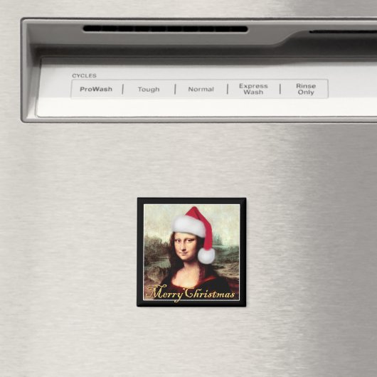 Mona Lisas Weihnachtszeit-Weihnachtsmannmütze Magnet (In Situ (Geschirrspüler))