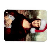 Mona Lisas Weihnachtszeit-Weihnachtsmannmütze Magnet (Horizontal)