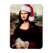 Mona Lisas Weihnachtszeit-Weihnachtsmannmütze Magnet (Vertikal)