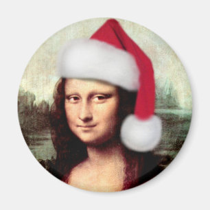 Mona Lisas Weihnachtszeit-Weihnachtsmannmütze Magnet
