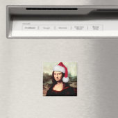 Mona Lisas Weihnachtszeit-Weihnachtsmannmütze Magnet (In Situ (Geschirrspüler))