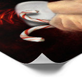 Mona Lisas Weihnachtszeit-Weihnachtsmannmütze Poster (Ecke)