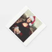 Mona Lisas Weihnachtszeit-Weihnachtsmannmütze Serviette (Ecke)