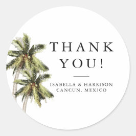 MONA Minimalistisch Palm Tree Beach Runder Aufkleber