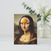 Mona mit Ei auf ihrem Gesicht Postkarte (Stehend Vorderseite)