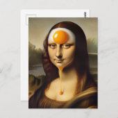 Mona mit Ei auf ihrem Gesicht Postkarte (Vorne/Hinten)