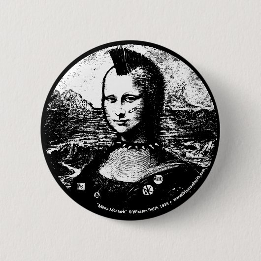 Mona-Mohikaner-Knopf Button (Vorderseite)