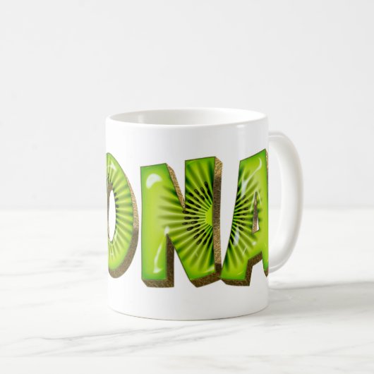 Mona Name Kiwi Style Tasse Teetasse Kaffeetasse (VorderseiteRechts)