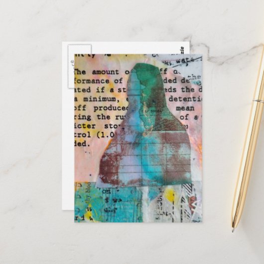 Mona Stamped Mixed Media Postkarte (Vorderseite/Rückseite Beispiel)