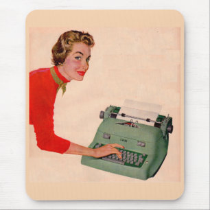 Mona und ihre neue Schreibmaschine Mousepad
