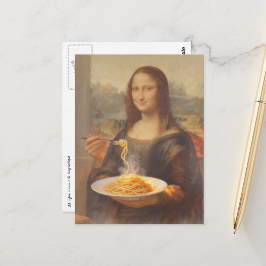 Mona und ihre Spaghetti Postkarte (Vorderseite/Rückseite Beispiel)