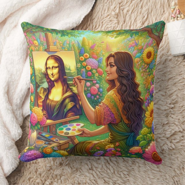 Mona zeichnet Mona Kissen (Decke)