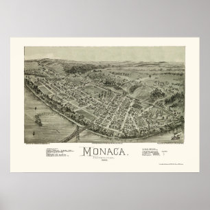 Monaca, panoramische Karte PAs - 1900 Poster
