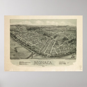 Monaca Pennsylvania 1900 Antike Panoramakarte Poster
