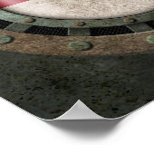 Monacan Flag Disc Graphic aus Industriestahl Poster (Ecke)