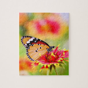 Monach Butterfly Fütternd auf Blume Puzzle