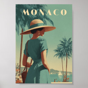 Monaco 50er Jahre Mode vintage Poster