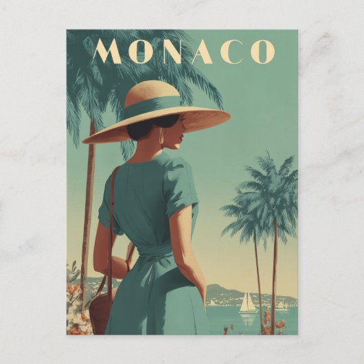 Monaco 50er Jahre Mode vintage Postkarte (Vorderseite)