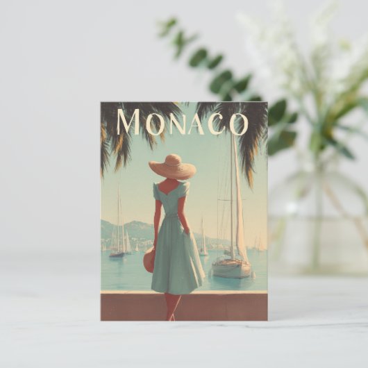Monaco 50er Vintag Postkarte (Stehend Vorderseite)