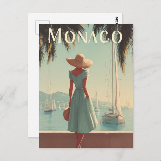 Monaco 50er Vintag Postkarte (Vorne/Hinten)