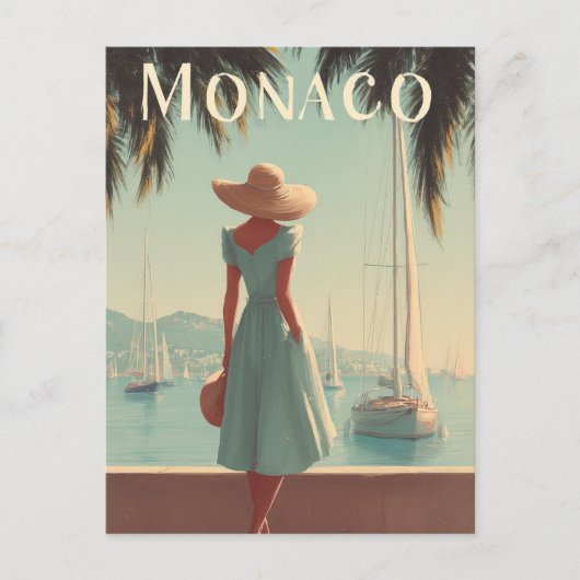 Monaco 50er Vintag Postkarte (Vorderseite)