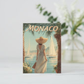Monaco 50er Vintage Reise Postkarte (Stehend Vorderseite)