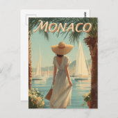 Monaco 50er Vintage Reise Postkarte (Vorne/Hinten)
