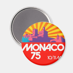 Monaco 75 Retro Vintage 1970er Jahre Magnet