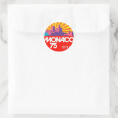 Monaco 75 Retro Vintage 1970er Runder Aufkleber (Tasche)