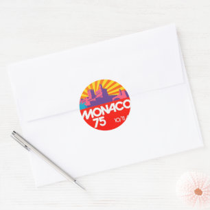 Monaco 75 Retro Vintage 1970er Runder Aufkleber