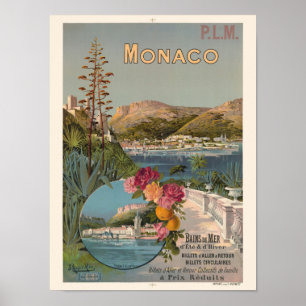 Monaco Bains de Mer Vintage Poster 1896