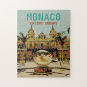 Monaco Casino Côte d'Azur Illustration Frankreich Puzzle (Vertikal)