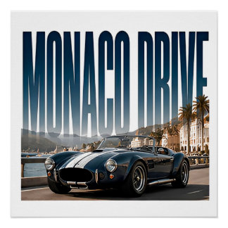 Monaco Drive Luxus-Küsten-Grafik Poster