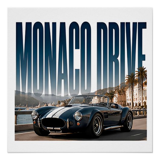 Monaco Drive Luxus-Küsten-Grafik Poster (Vorderseite)