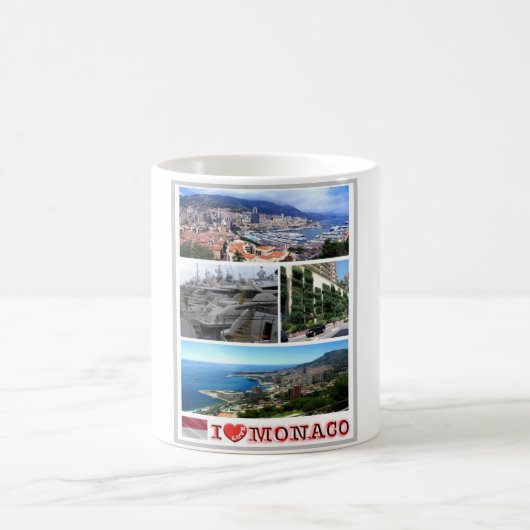 Monaco - Europa - I Liebe - Kaffeetasse (Mittel)
