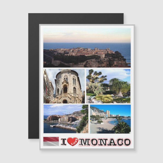 Monaco - Europa - I Liebe - Magnetkarte (Vorne/Hinten)
