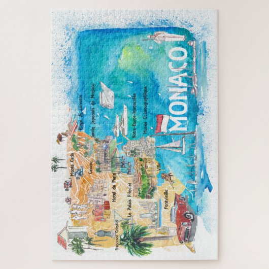 Monaco Europe Reiseplan Puzzle (Vertikal)