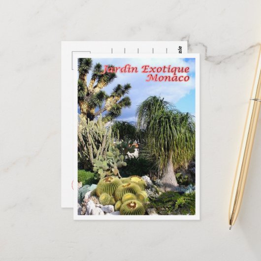 Monaco - Exotischer Garten - Postkarte (Vorderseite/Rückseite Beispiel)